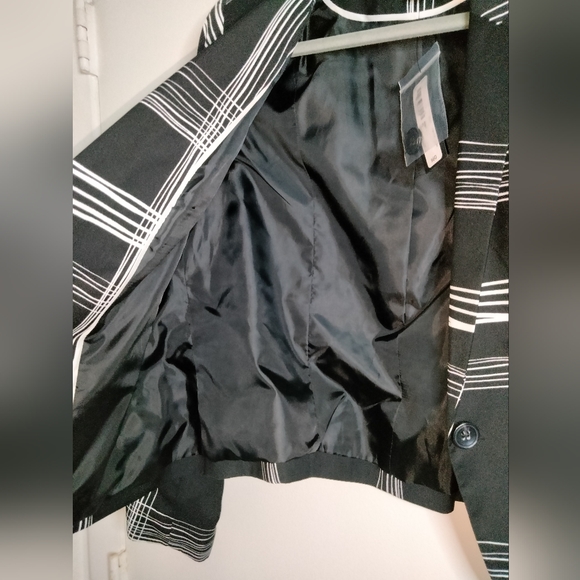 Worthington (Size Lp) Black & White 1-Button Lined LS Blazer Jacket (NEW-NWT) - Picture 7 of 10